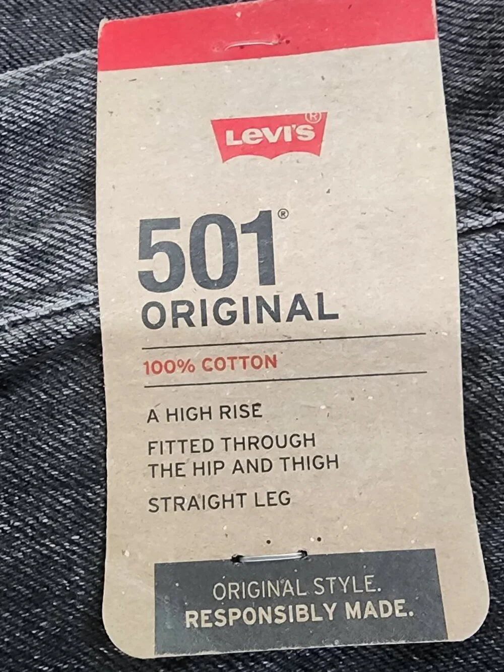 Levi's 501 Original Denim Jeans Straight Leg Button Fly Men's W34 L30 Cotton NWT